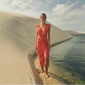 Baobab Mia Midi Dress Sandia Orange